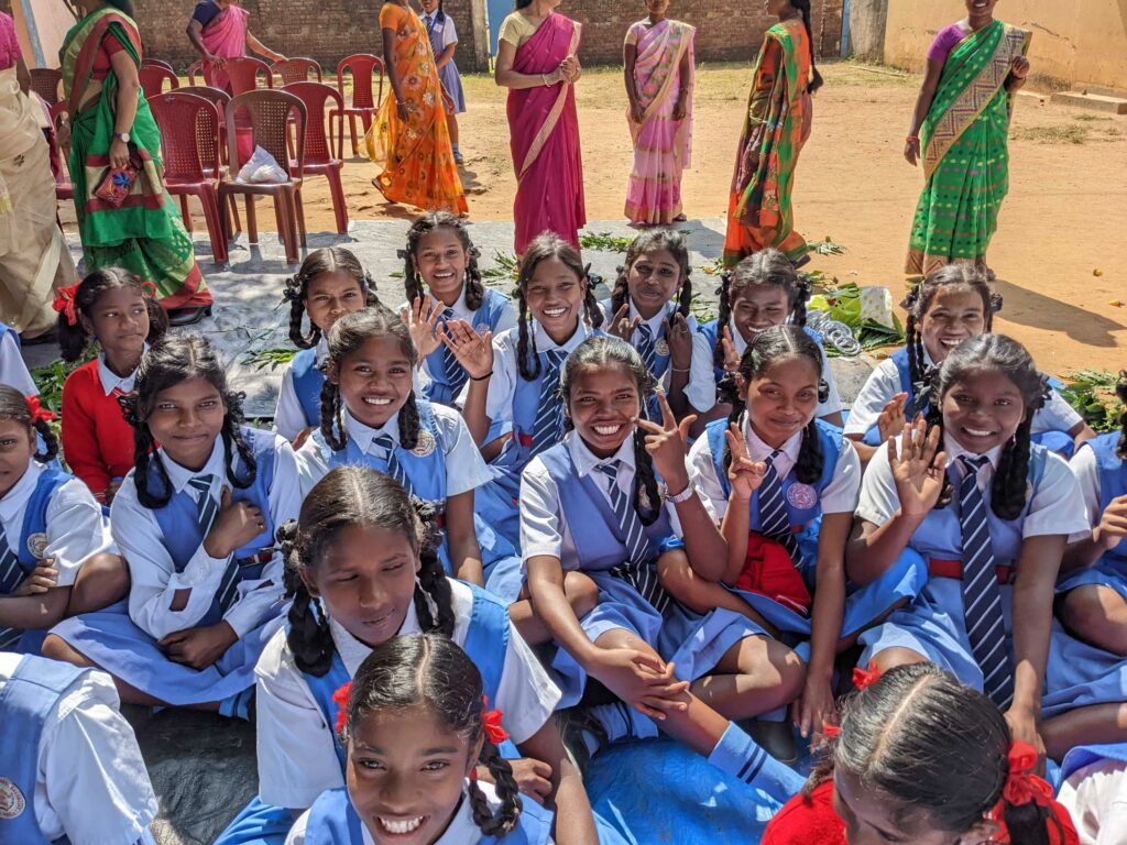 Group of girls in uniform at a school in India